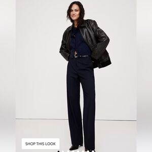 Banana Republic black Italian wool high rise stretch Women's Trousers